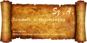 Szedmák Antonietta névjegykártya